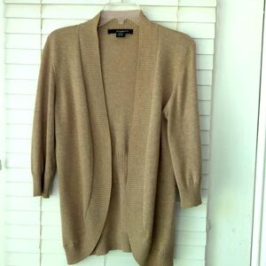 89th & Madison Sweater Open Cardigan DZ M Tan